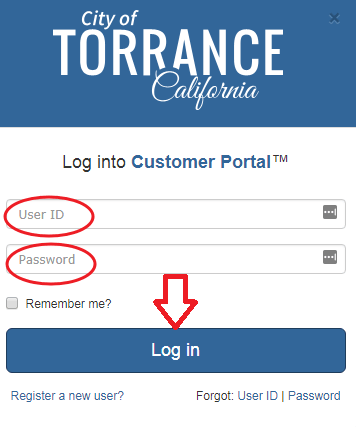 Portal del cliente de TorranceCa.MyUtilityDirect.com 
