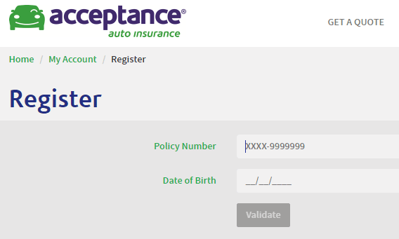 www.AcceptanceInsurance.com Registration