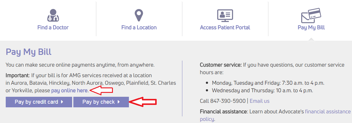 www.AdvocateHealth.com Pagar la Bill