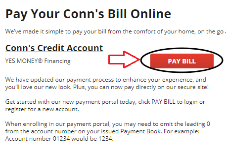www.Conns.com Pague su factura