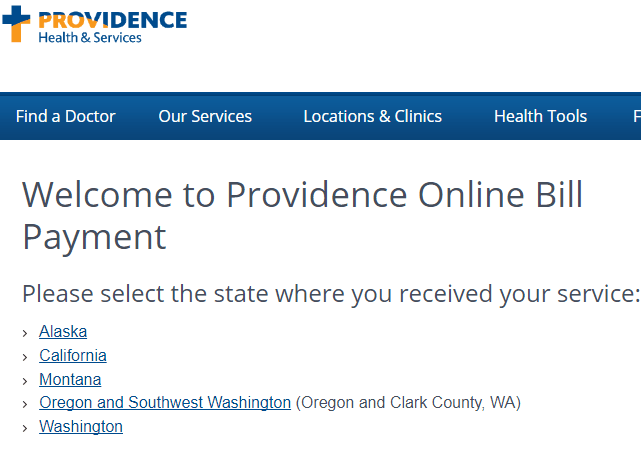 www.Providence.org Pago de facturas